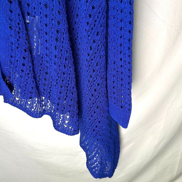 White House Black Market Blue Open-Front Waterfall Cardigan XL - Picture 4 of 6